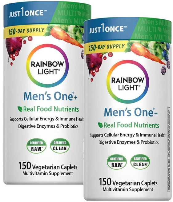 레인보우라이트 남성 원 데일리 멀티비타민 Rainbow Light Men's One Multivitamin, 150정, 2개 - 쿠팡