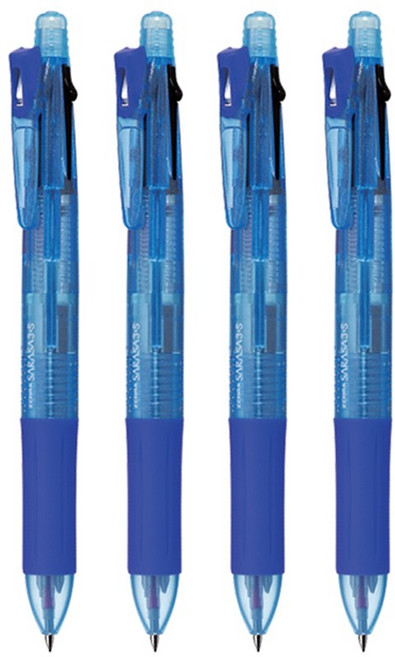제브라 사라사 3+S 0.5mm 블루 SJ3-BL 멀티펜, 4개