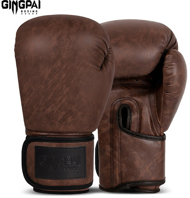 GINGPAI 징파이 빈티지 복싱글러브 남녀공용 손목보호 강화 충격흡수 복싱글러브 GGFG, 1세트, coffee