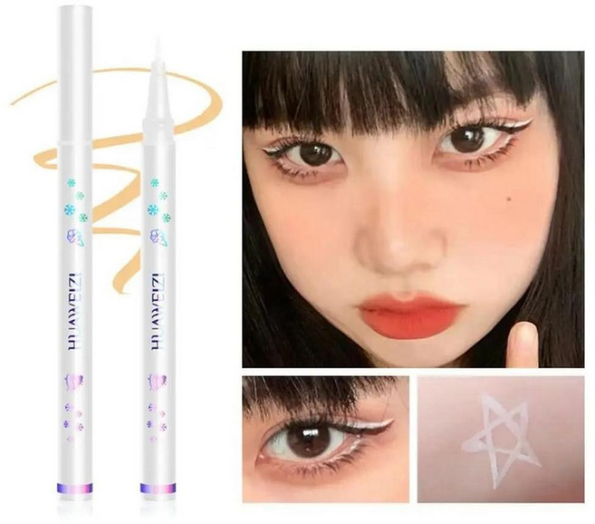 화장품 매트 라이너 방수 천연 컬러 펜 메이크업 도구 펜슬 액상, 6. white, 1개
