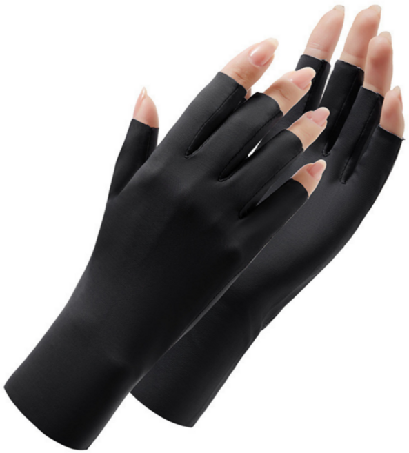 라끌라리아 가을 자외선차단 운전 등산 반장갑, 블랙, 1개