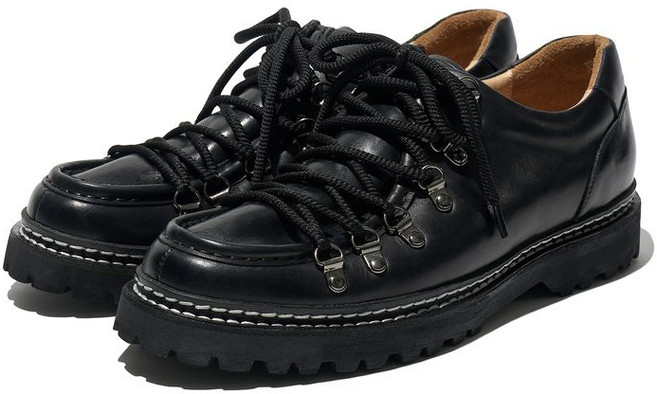파르티멘토 PARTIMENTO REWORKS Cowhide Moc Toe Hiking Black