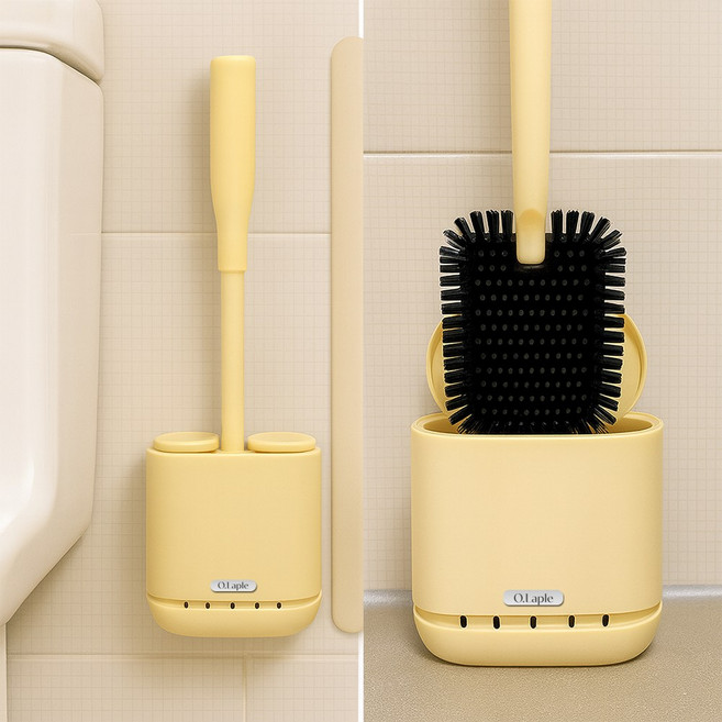 오라플 냄새차단 실리콘변기솔 청소솔 화장실 틈새, 크림화이트, 1개