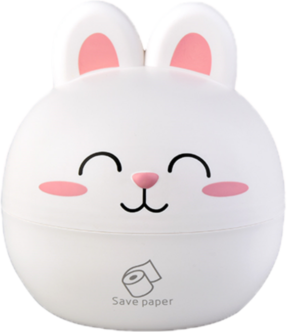 시우리빙 토끼 두루마리 휴지케이스, 화이트, 1개