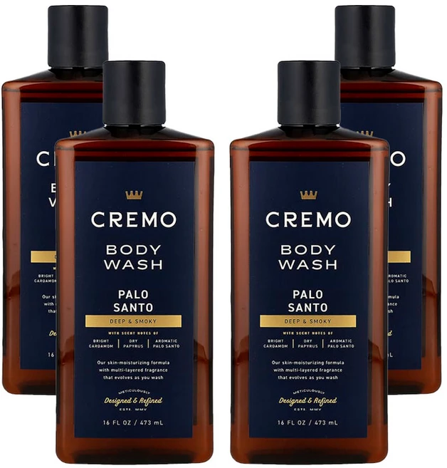 Cremo 크레모 리치 레더링 팔로 산토 바디워시 473ML, 4개 - 쿠팡
