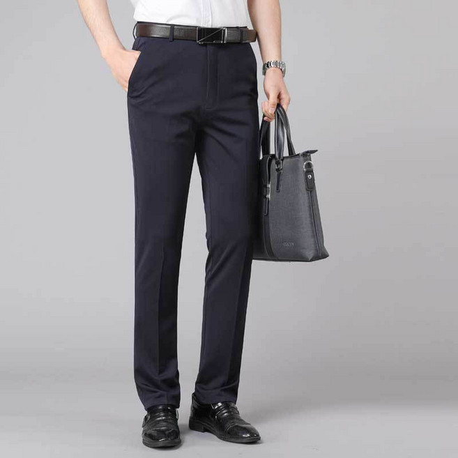 차쿠 남성 정장 바지 고탄력 스판 바지 기지 바지 슬랙스 허리밴딩 직장인바지 중년 빅사이즈 하계 춘계 동계 4계절