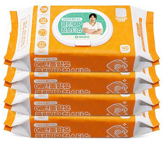 아이프리 간편하게 뽑아 쓰는 클린UP 청소티슈 캡형, 5개