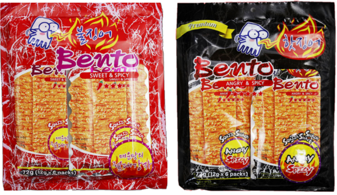 벤토 불징어 스위트 + 앵그리 스파이시, 72g, 1세트
