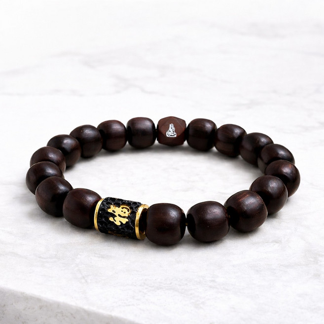 남자 염주팔찌 불교 문수보살 복자 보시담 프리미엄 수공예 나무팔찌 선물