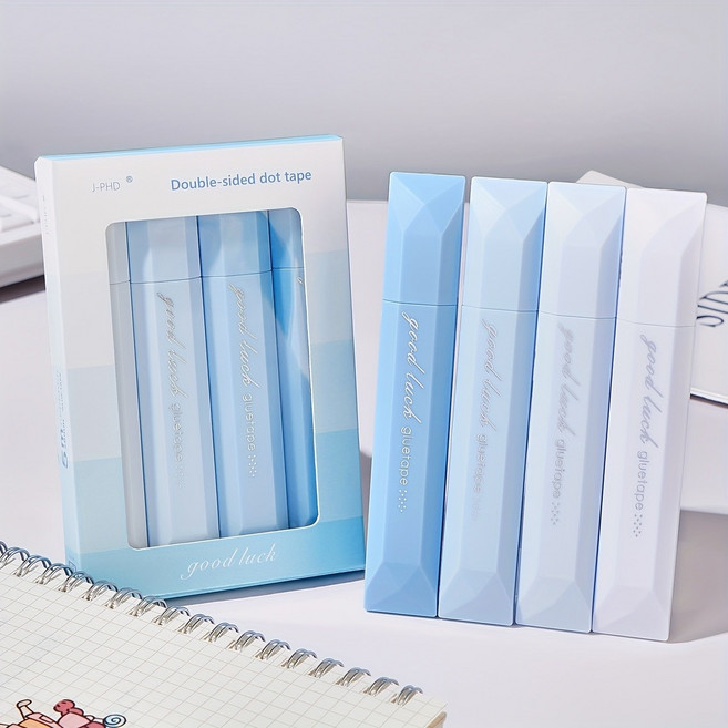 다용도 펜슬형 양면 점착 테이프 4P 세트, 1세트