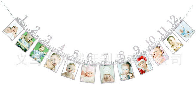 블루밍가든 돌잔치 첫돌파티 브라이덜샤워 사진 전시 포토북 가랜드 프레임 가정의달 홈파티, 1개, 실버