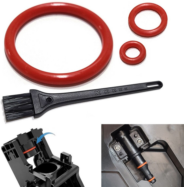 필립스 커피머신 오링 3종 구리스 식용등급 테프론 윤활제 교체 부품 국산 실리콘링 호환 EP 1200 2200 3200 5400 라떼고 셀프 수리 청소 브러쉬, 1세트, 실리콘 오링 3종+청소브러쉬