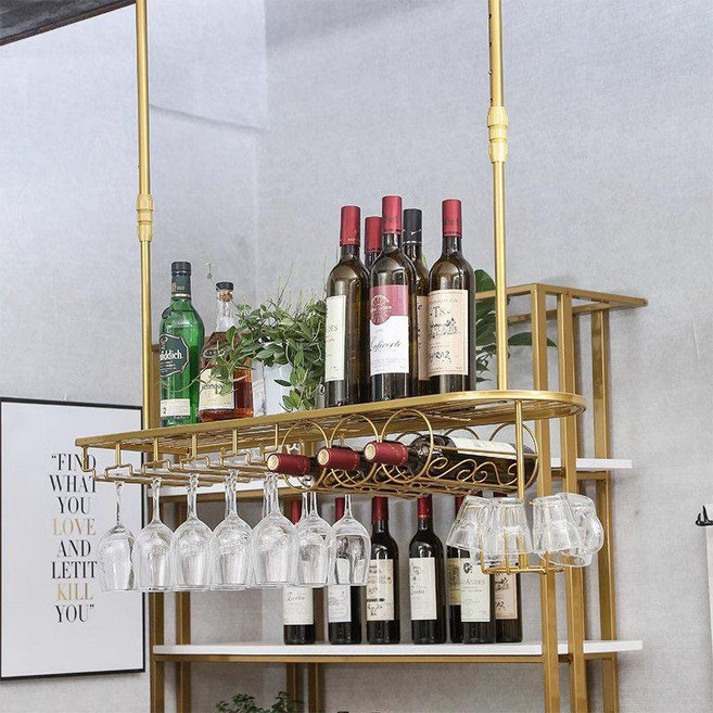 셀릭스 천장형 와인잔 거치대 홀더 라운지바 레스토랑 꽂이, 1개, A 120x25 골드