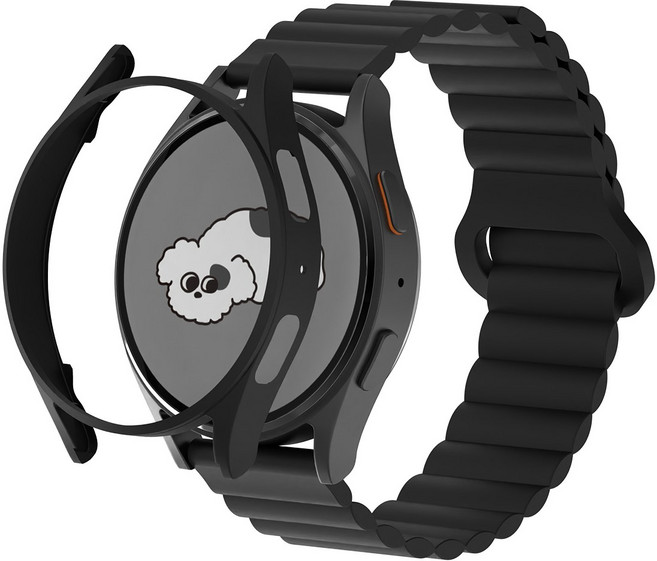 아이메이드잇 갤럭시워치 실리콘 스트랩 케이스, 블랙