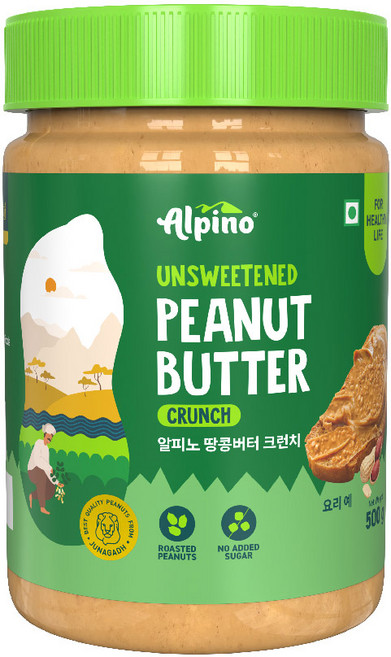 알피노 무가당 땅콩버터 크런치, 1개, 500g