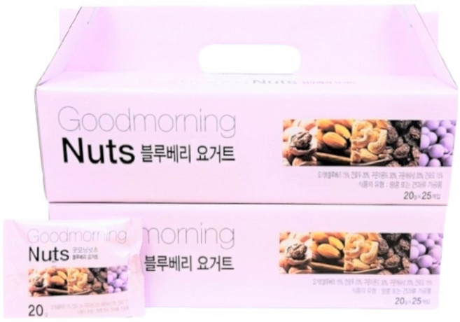 프리미엄 견과류 영양간식 한줌견과 블루베리요거트견과 /하루견과 견과류선물세트, 500g, 2박스