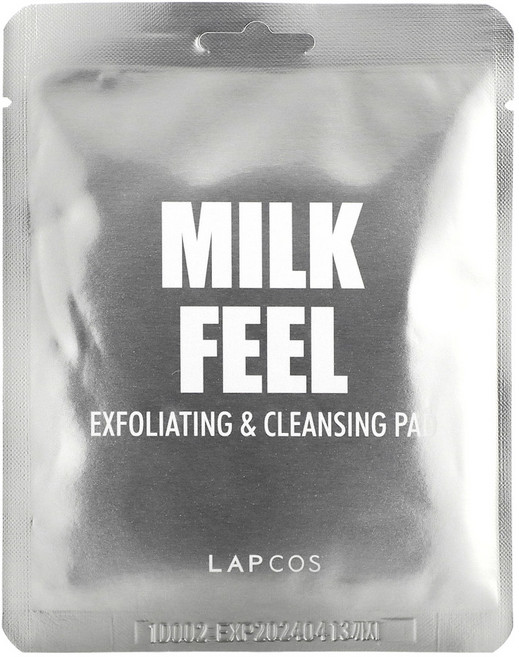Lapcos 밀크 필 각질 관리 클렌징 패드 5 매입 1 매당 7 g(0.24 oz) 2팩, 1개, 7g