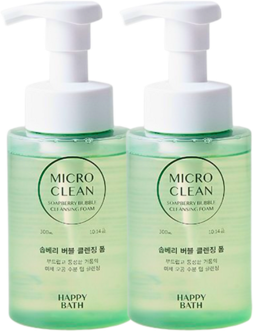 해피바스 마이크로 미셀라 솝베리 버블폼, 300ml, 2개