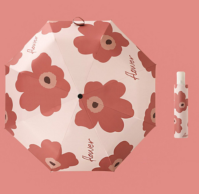 자외선차단 일러 플라워 3단 자동우산 97cm