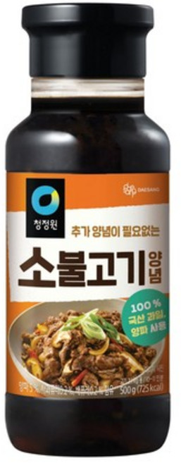 청정원 명가 소불고기 양념, 500g, 15개