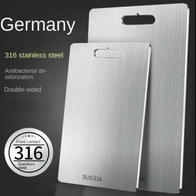 316 스테인레스 스틸 패널 및 도마 주방 가정용 두꺼운 양면 도마 블록 반죽 보드, 04 39x28cm, 1개