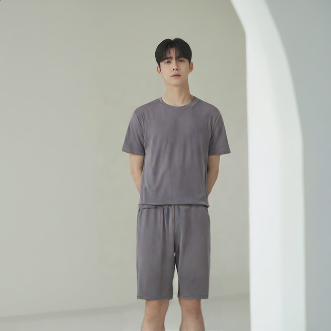MS HOME 모달 잠옷 세트 남자 여자 홈웨어 커플 파자마