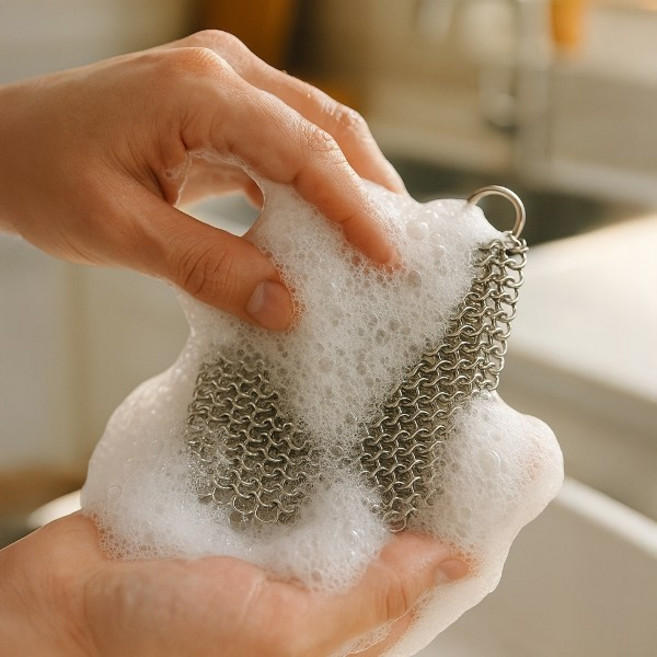 할인바이할인 [1+1] 촘촘 스텐수세미 304 그물체인 반영구 링수세미 (총 2P), 1세트, 2개