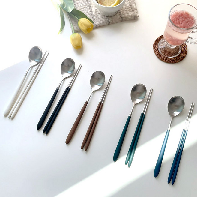 소코데코 골든벨 메이플우드 백화점 수저세트 커트러리, 실버, 02.화이트