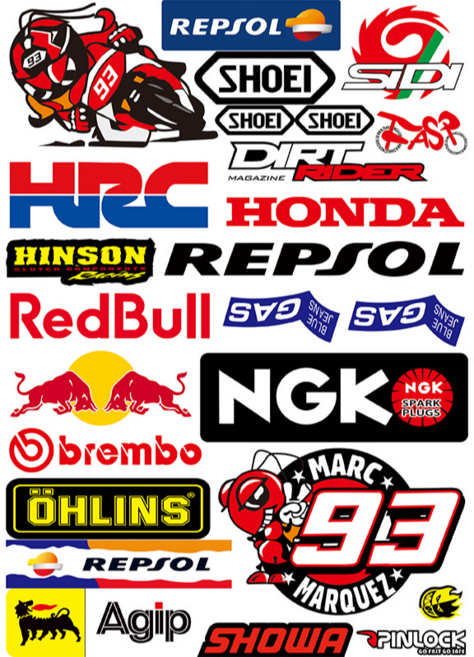 오토바이스티커 헬멧스티커 몬스터 레드불스티커 스쿠터 바이크 데칼 튜닝, 1개, 데칼 스티커 A131