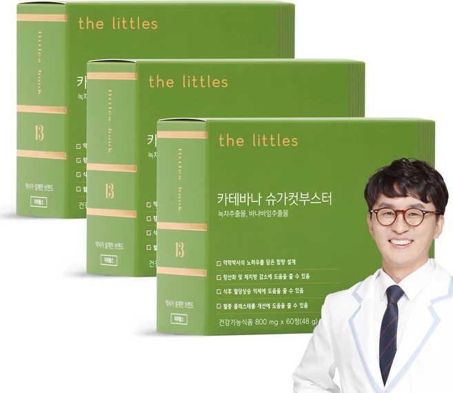 더리틀스 카테바나 슈가컷부스터 녹차 카테킨 바나바 잎 추출물 체지방 3BOX 3개월분, 60정, 3개 - 쿠팡