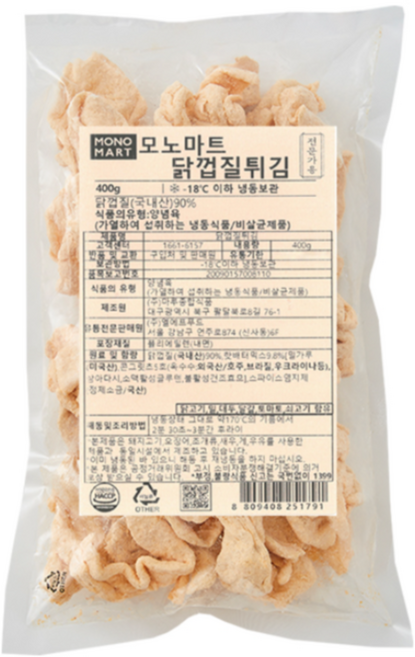 닭껍질튀김 400g 국내산 모노마트, 3개
