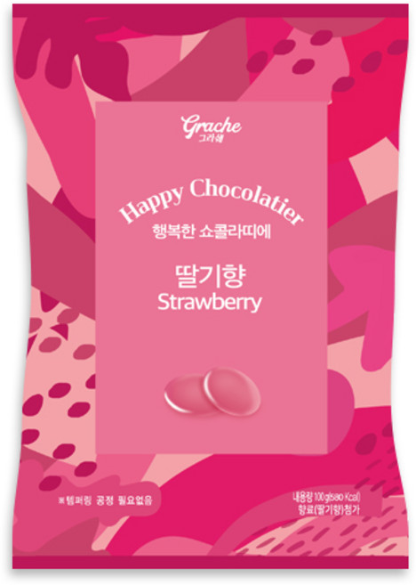 행복한쇼콜라띠에(딸기향), 100g, 1개