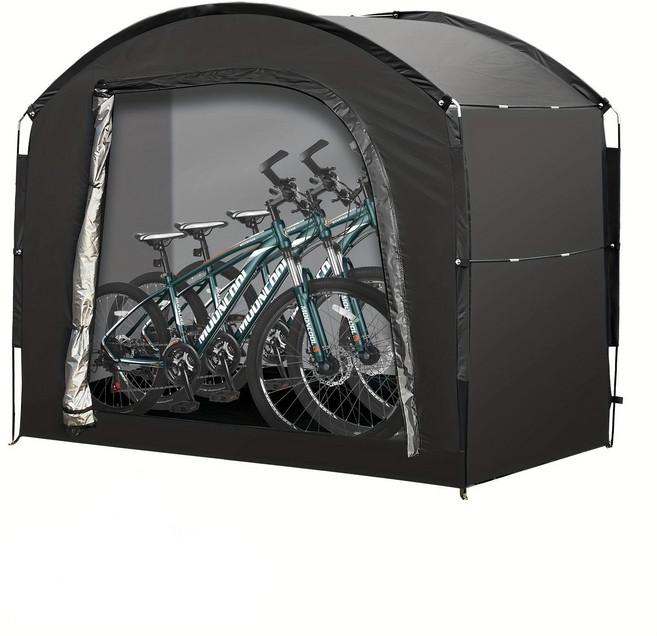 슈버 야외 자전거텐트 휴대용 라이딩 천막 비박 창고, 신형 검정색 220x150x185cm 3-4대