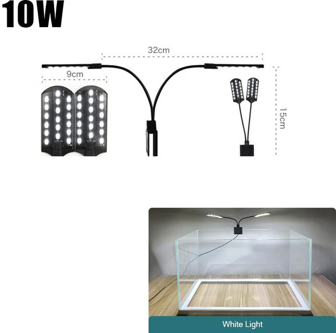 울트라 얇은 LED 수족관 빛 5W/10W/15W 수생 식물 조명 물고기 탱크 식물에 대 한 방수 클립 온 램프 성장, X7B-WW