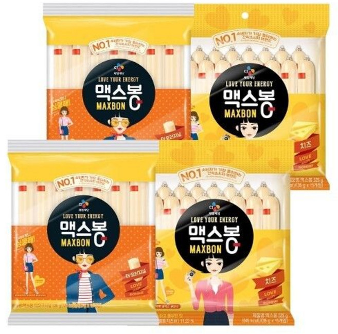 맥스봉 혼합세트 오리지널 525g x2개+치즈 525g x2개, 4개