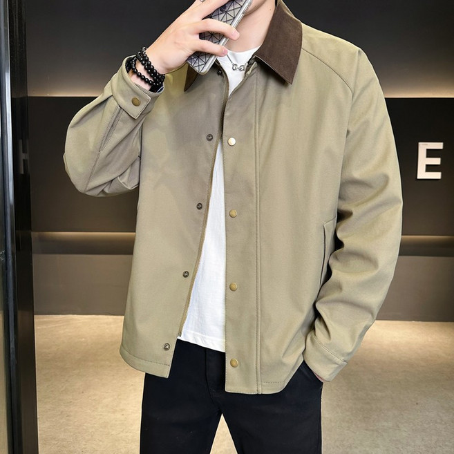 輕奢時尚翻領夾克外套 男款休閒情侶款 寬鬆百搭