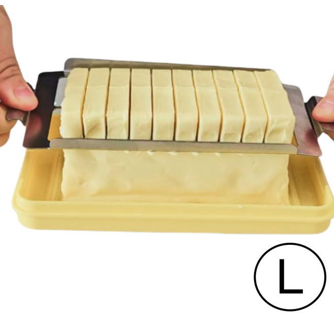 마이채채 뚜껑이 있는 스테인리스 버터소분 스틱버터 버터커팅기, 1개