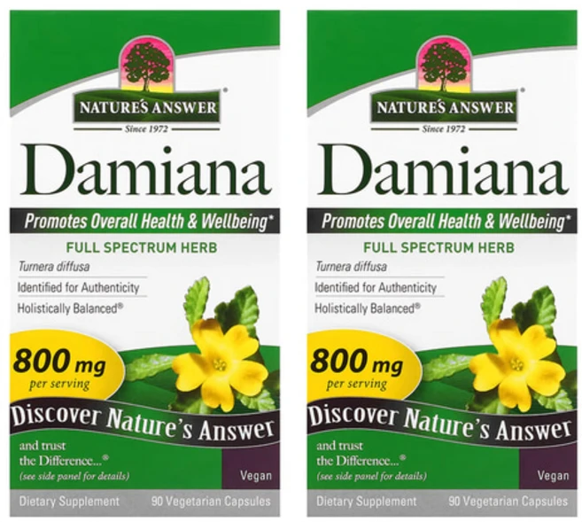 네이쳐스앤서 다미아나 Damiana 베지 90캡슐 x2통, 90정 - 쿠팡