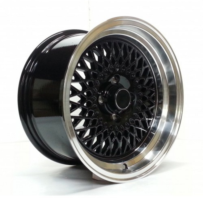 FK 15吋鋁圈 4/100 EP12893 亮黑色車邊, 1個