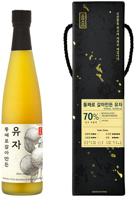 통째로 갈아만든 유자 선물세트 1호, 1개, 유자500ml 선물세트