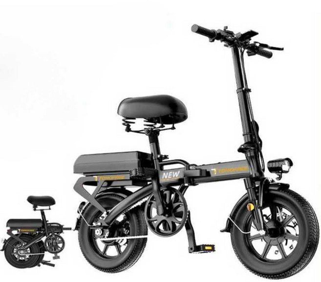 Tomofree 접이식 전기자전거 14인치 마실용 드라이빙, 상세 페이지 참고, M2세대 주행 특별판(블랙) 50km