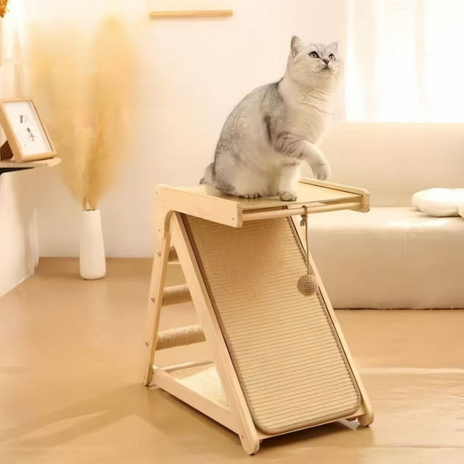 고양이 스크래퍼 내마모 GLC 스크래치 무설치 캣타워, 1개, 노란색