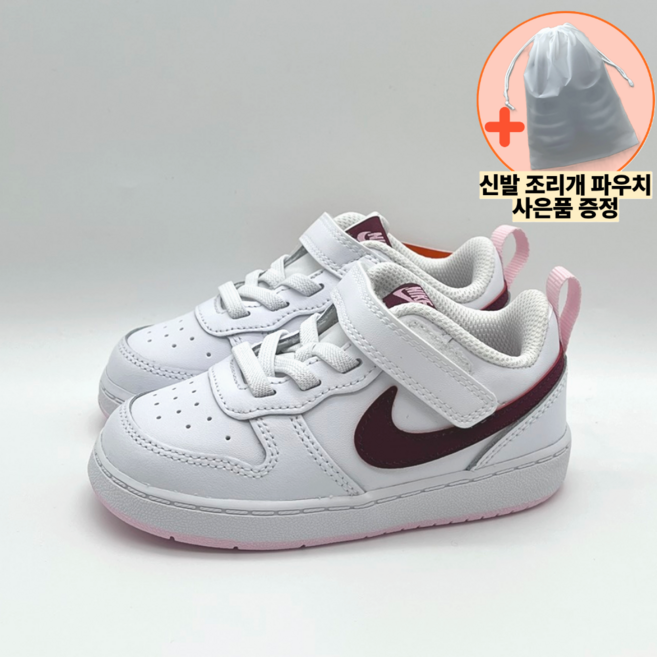 나이키 유아 발편한 운동화 코트버로우2 가벼운 신발 찍찍이 벨크로 아동 키즈 등원화 슈즈비닐백증정