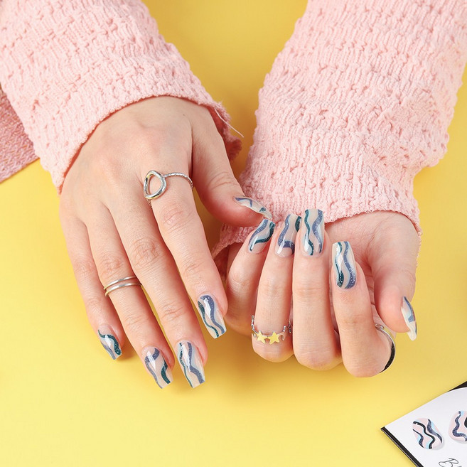 샤인비 멀티 큐어링 젤 스트립스 18p 세트 햇빛에 구워도 되는 멀티 큐어링 젤 스티커, 1개, 69493 블루 써핑 그리츠