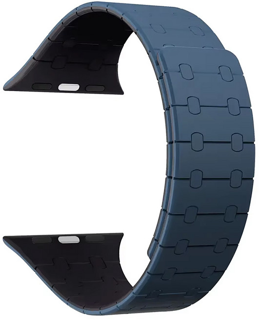 사라밴드 애플워치 호환 마그네틱 플렉스 실리콘 스트랩, 42/44/45/49mm, 다크 블루 + 미드나이트