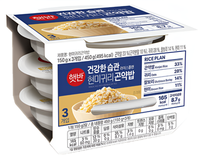 햇반 현미귀리곤약밥, 150g, 12개
