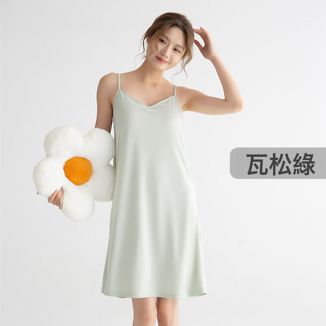 睡衣女款夏季帶胸墊高級感家居服女士短袖睡衣裙吊帶莫代爾睡裙女