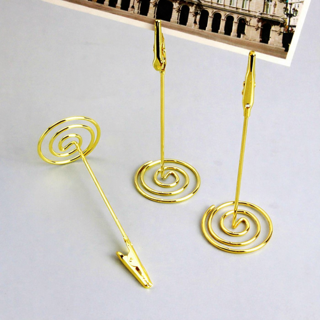 호담즈 원터치 간편 집게형 메모 홀더, 3개, 골드