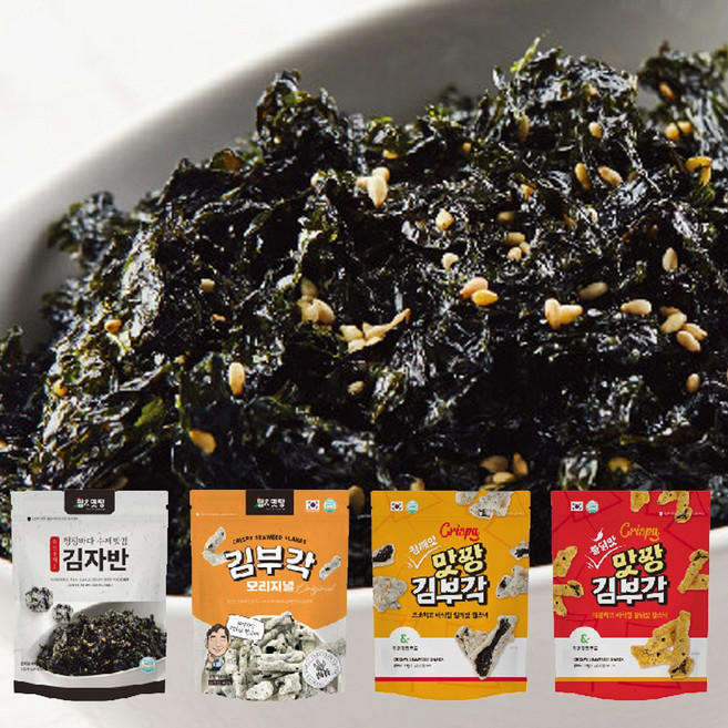 김부각 선물세트 8종 바삭한 김과자 김자반 참깨맛 불닭맛 맥주안주, 김자반8봉, 1개
