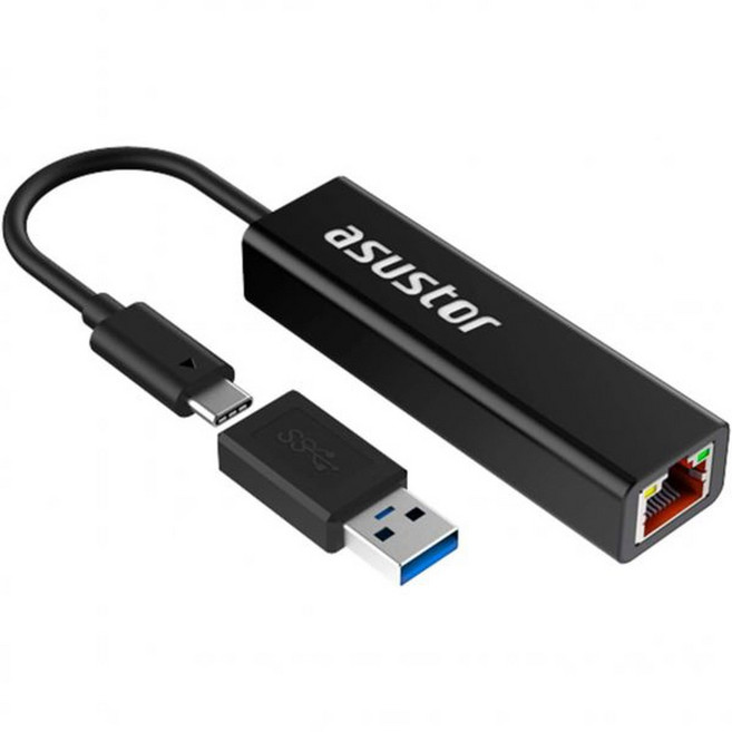 Asustor | AS-U2.5G2 USB3.2 Gen 2 Type-C to 2.5GBase-T RJ-45 2.5 기가비트 LAN 어댑터 MacBook Chromebook Wi